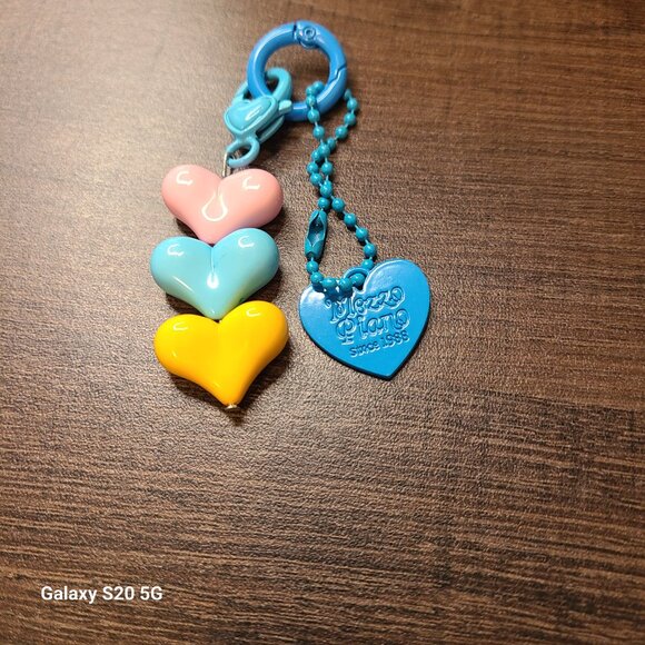 Mezzo Piano Heart Charm Keychain Bag Accessory Pink Blue‎ Yellow Cute Kawaii - Picture 2 of 4